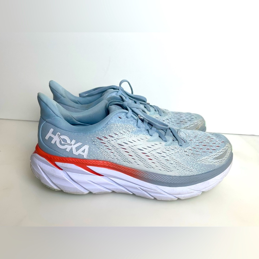 Hoka One One Womens Clifton 8 1119394 Blue Running Shoes Sneakers Size 10B